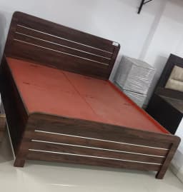 Modern Wooden Double Bed with Box Storage - 78/72