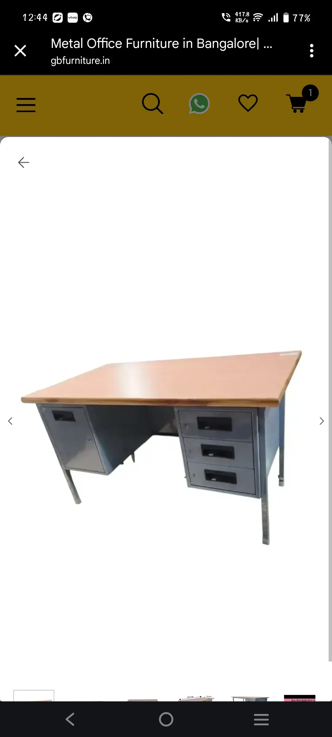 Metal office Table 54x30