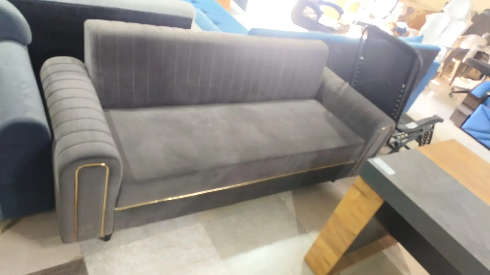 Sofa 3 seater golden piping 95mm foam