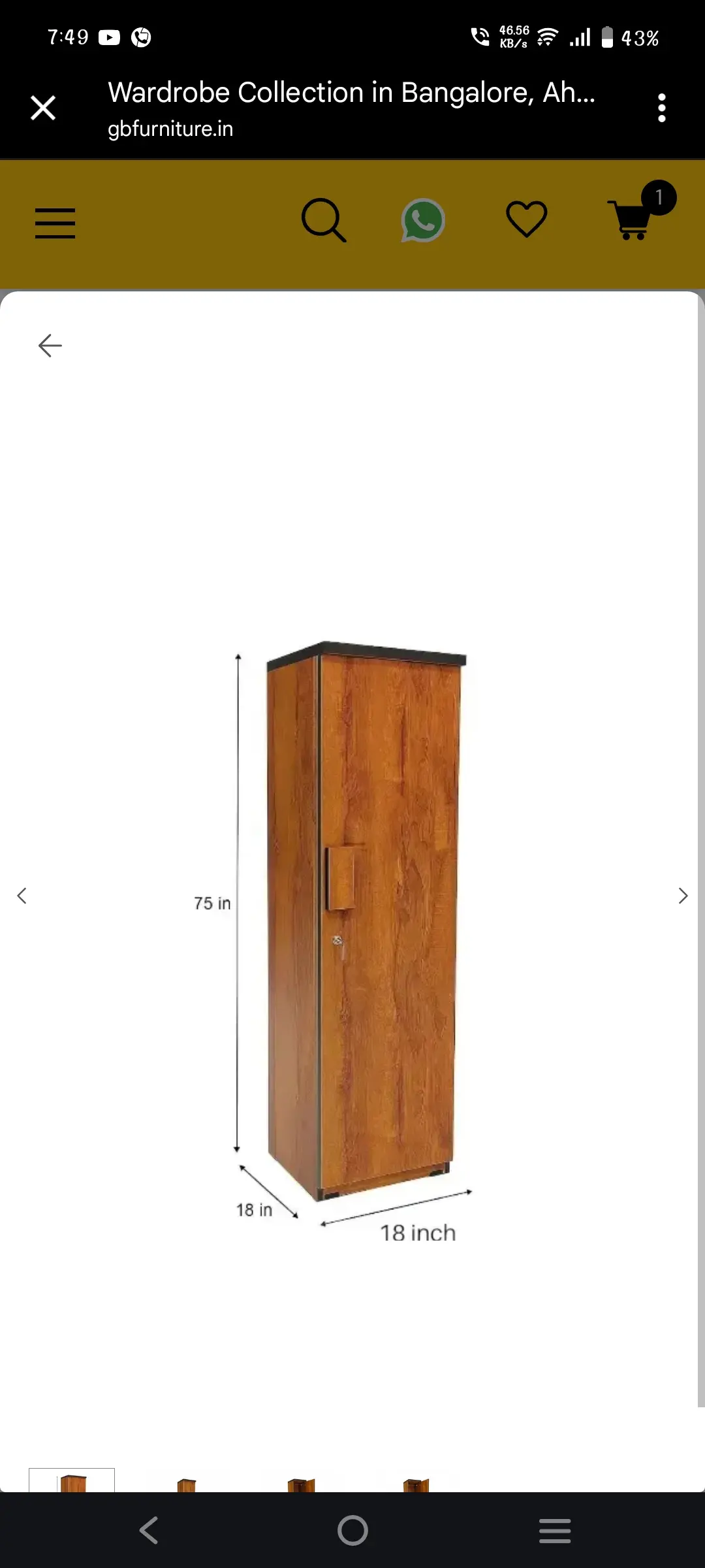 Single door wardrobe 751818