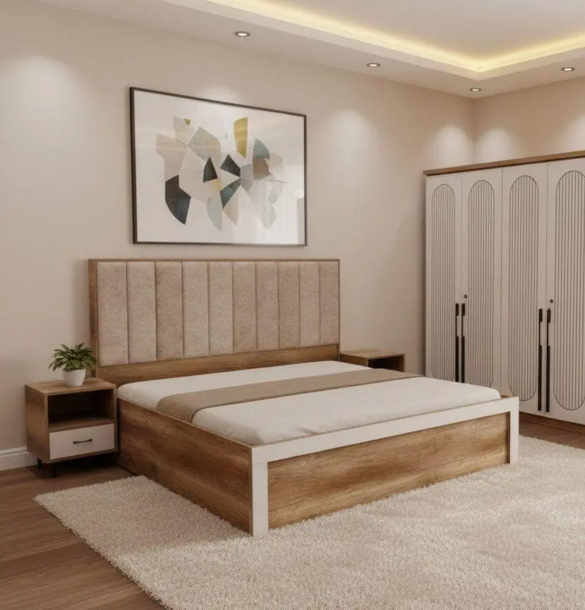 King Size  Bed With Cushion