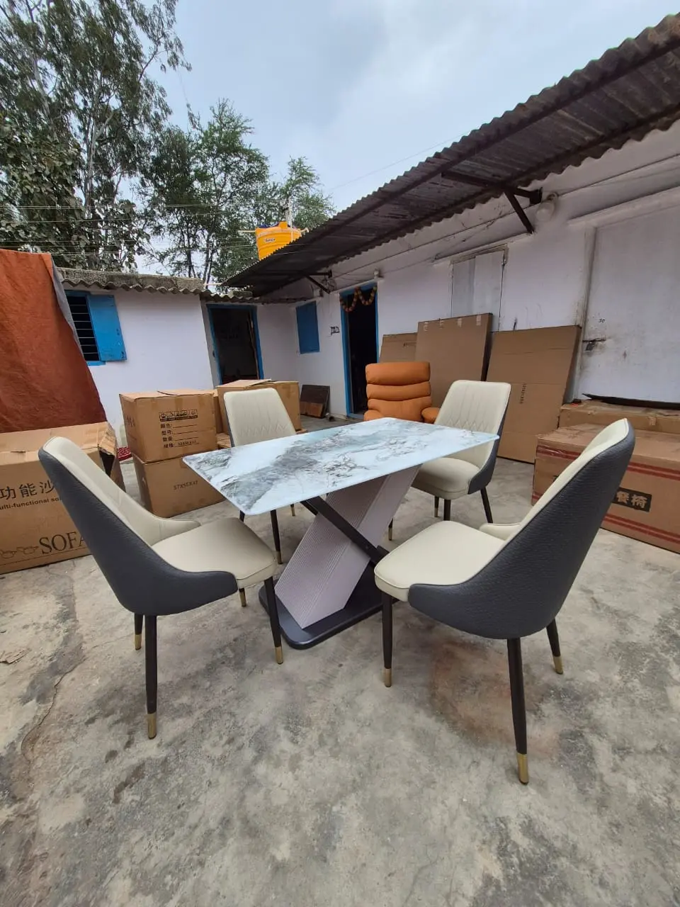 Imp dining table deco cross frame hubli