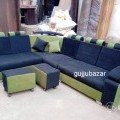Blue and green corner sofa set