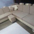 Off white and beige corner sofa with puffy