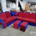 Designer sofa set maroon and blue
