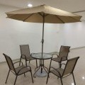 Outdoor coffee table 4 seater with umbrella