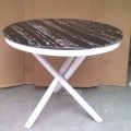 Round cafe table in marble top