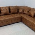 Heavy recron sofa with pillows