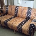 3 seater + 2 seater Wooden Brown sofa set