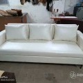 3 seater office sofa with pillows in heavy rexine