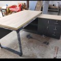 L shape metal table