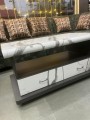 Center table with curved marble top