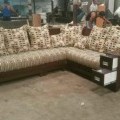 Corner Sofa Set with Attached Drawer